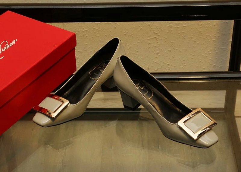 RV Shallow mouth Block heel Shoes Women--073